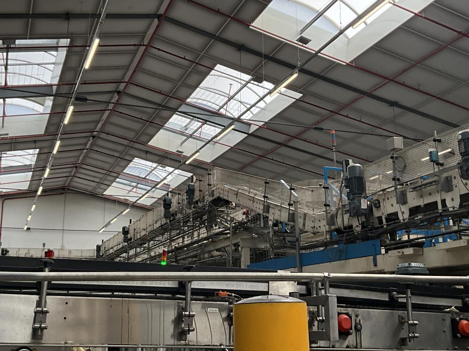 Anduze Overhead Conveyor Belt from Tray Packer to Palletiser - Line 3&nbsp; 