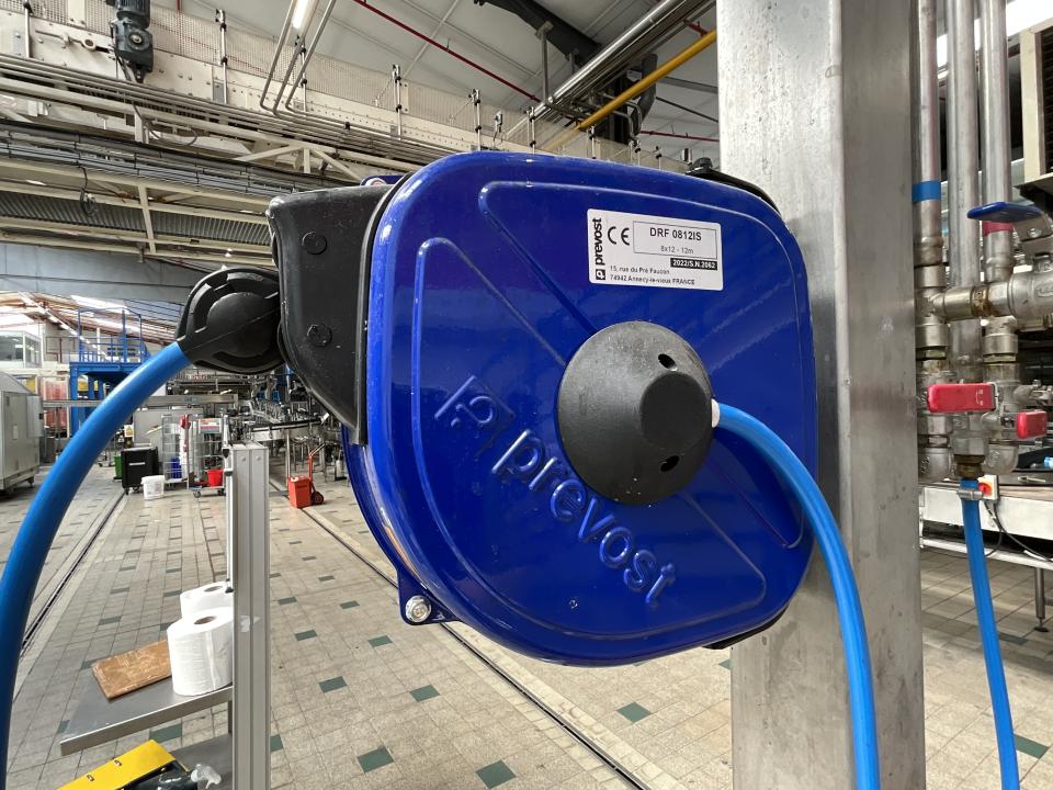 Nederman Hose Reel and Prevost Air Line Reel on Stand&nbsp; 